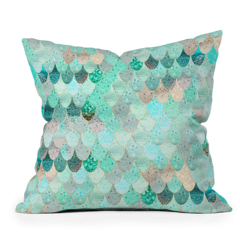 Monika Strigel 1P SUMMER MERMAID MINT Outdoor Throw Pillow