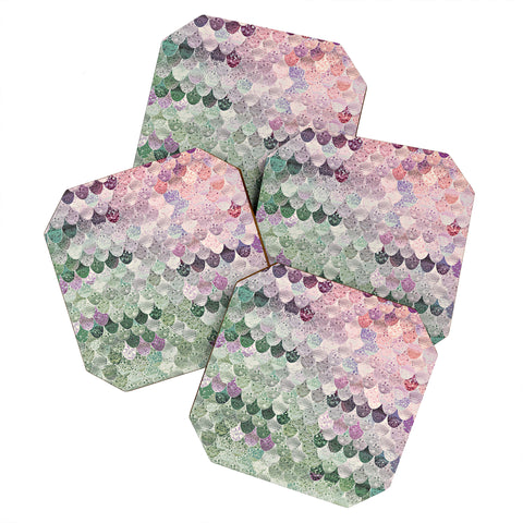 Monika Strigel 1P SUMMER MERMAID SAGE POPPY Coaster Set