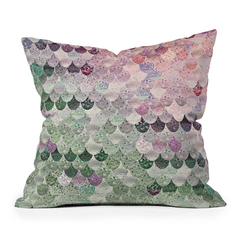 Monika Strigel 1P SUMMER MERMAID SAGE POPPY Outdoor Throw Pillow