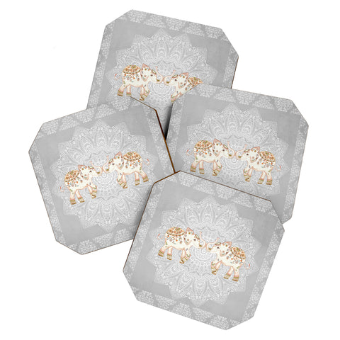 Monika Strigel ALHAMBRA ELEPHANT GREY Coaster Set