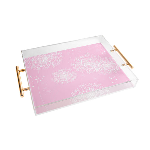 Monika Strigel Dandelion Snowflake Pink Acrylic Tray