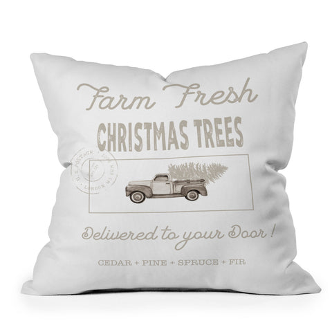 Monika Strigel FARM FRESH CHRISTMAS TREES Outdoor Throw Pillow