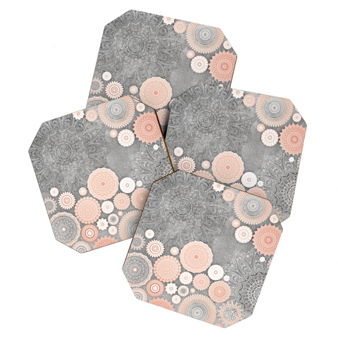 Monika Strigel FESTIVAL FLOW BLUSH Coaster Set