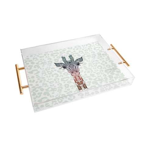 Monika Strigel Giraffe Meets Leopard Acrylic Tray