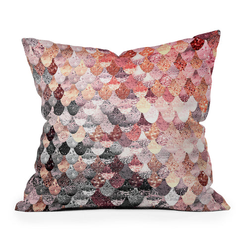 Monika Strigel LILY ROSE MERMAID SILVER Outdoor Throw Pillow