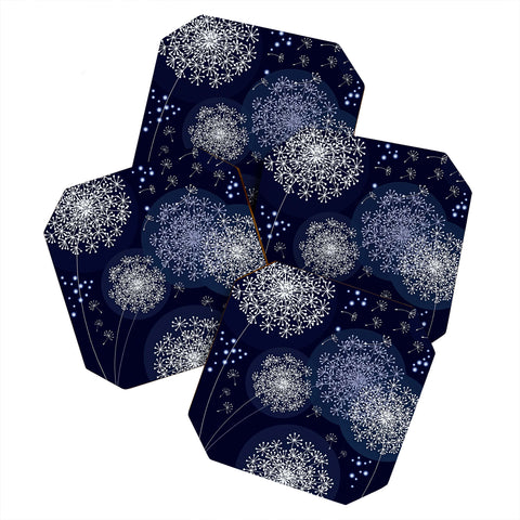 Monika Strigel Midnight Magic Dandelion Coaster Set