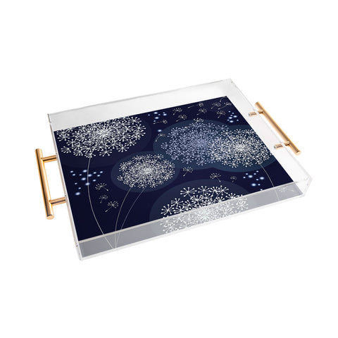 Monika Strigel Midnight Magic Dandelion Acrylic Tray
