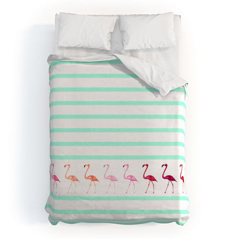 Monika Strigel Mini Flamingo Walk Duvet Cover