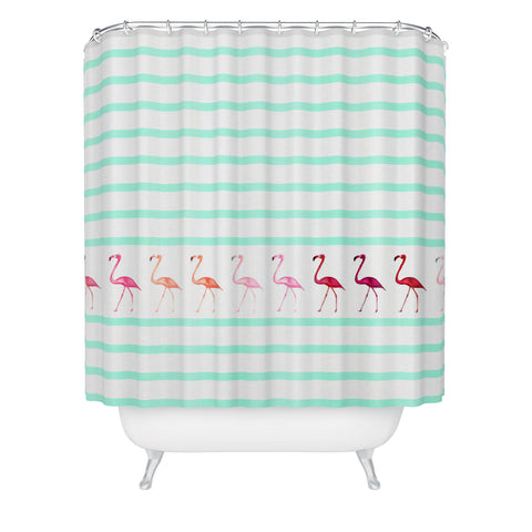 Monika Strigel Mini Flamingo Walk Shower Curtain