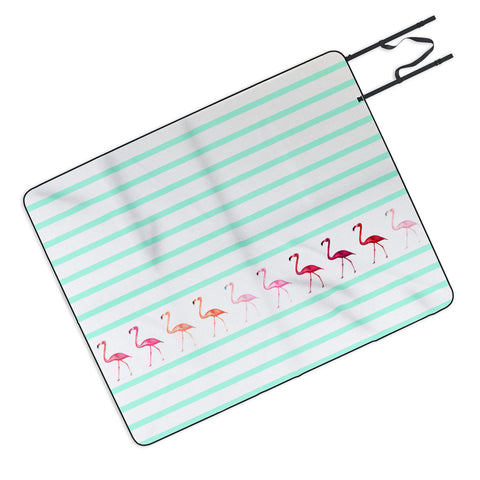 Monika Strigel Mini Flamingo Walk Picnic Blanket