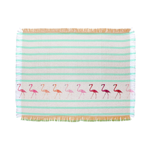Monika Strigel Mini Flamingo Walk Throw Blanket
