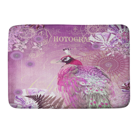 Monika Strigel Pink Peacock Memory Foam Bath Mat