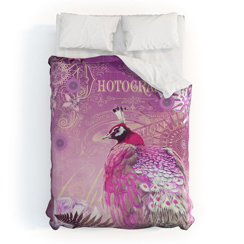 Monika Strigel Pink Peacock Duvet Cover