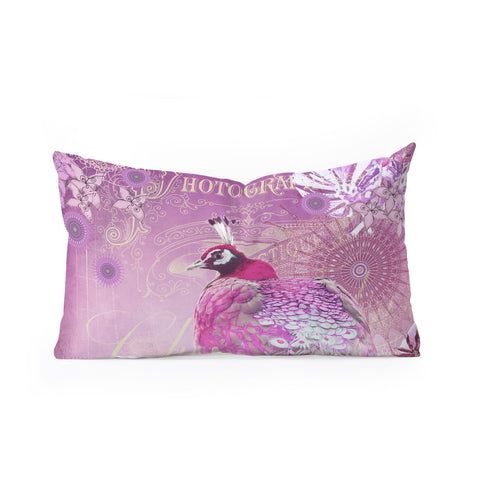 Monika Strigel Pink Peacock Oblong Throw Pillow