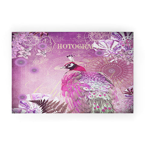 Monika Strigel Pink Peacock Welcome Mat