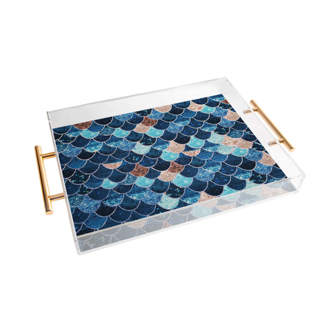 Monika Strigel REALLY MERMAID BLUE AND GOLD Acrylic Tray