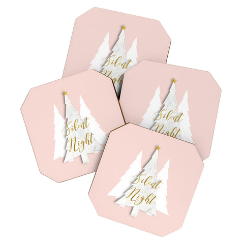 Monika Strigel SILENT NIGHT ROSE Coaster Set