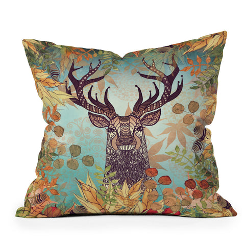 Monika Strigel The Friendly Stag Outdoor Throw Pillow