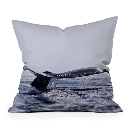 Monika Strigel WHALE SONG THE DEEP DIVE BLUE Outdoor Throw Pillow