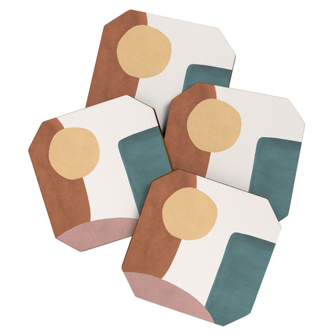 MoonlightPrint Abstract Earth 11 Painted Coaster Set