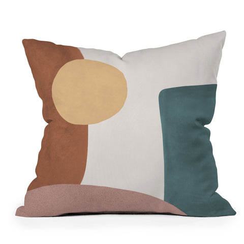 MoonlightPrint Abstract Earth 11 Painted Outdoor Throw Pillow