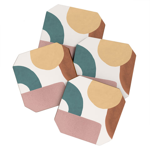 MoonlightPrint Abstract Earth 12 Painted Coaster Set