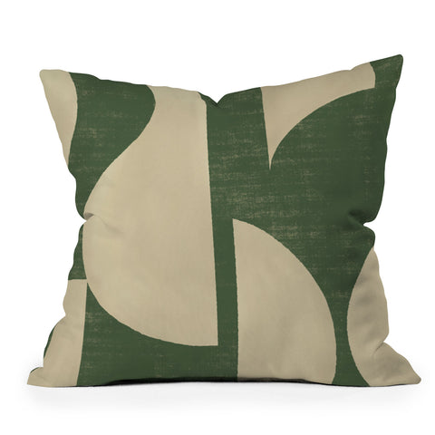 MoonlightPrint Abstract vase collage green Outdoor Throw Pillow
