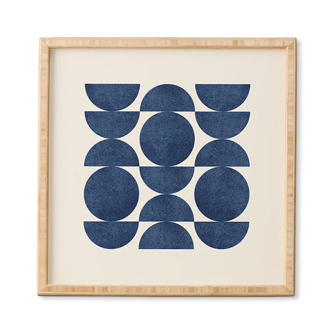 MoonlightPrint Blue navy retro scandinavian mid century Framed Wall Art havenly