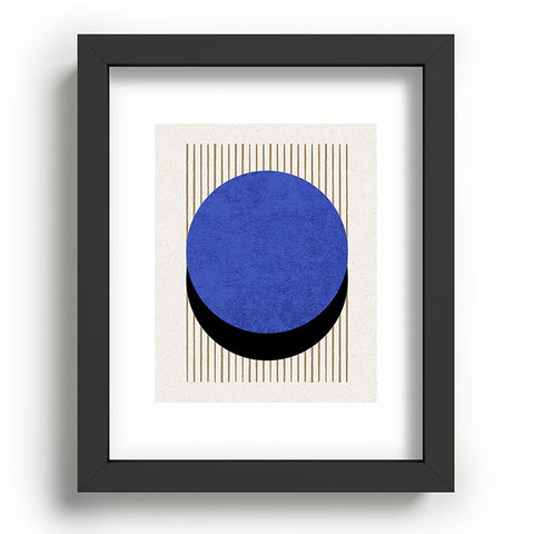 MoonlightPrint Circle Blue Stripes Recessed Framing Rectangle