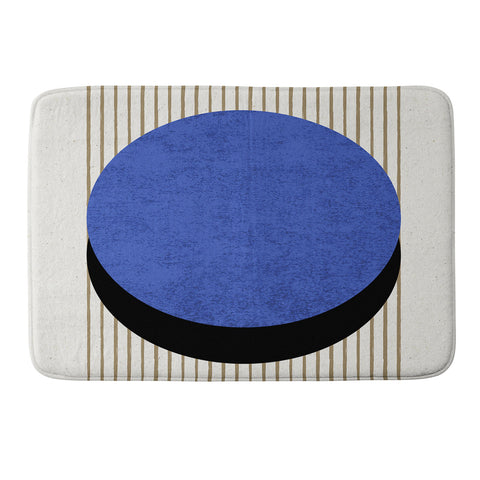 MoonlightPrint Circle Blue Stripes Memory Foam Bath Mat