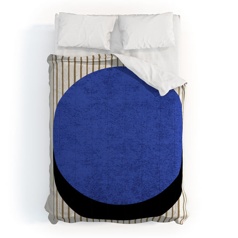 MoonlightPrint Circle Blue Stripes Comforter
