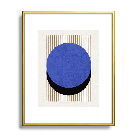MoonlightPrint Circle Blue Stripes Metal Framed Art Print