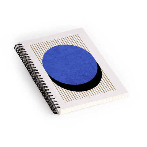 MoonlightPrint Circle Blue Stripes Spiral Notebook