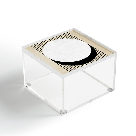 MoonlightPrint Circle BW Stripes Acrylic Box
