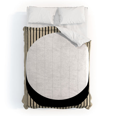 MoonlightPrint Circle BW Stripes Comforter