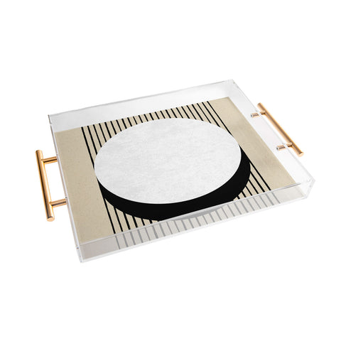 MoonlightPrint Circle BW Stripes Acrylic Tray
