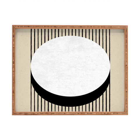 MoonlightPrint Circle BW Stripes Rectangular Tray