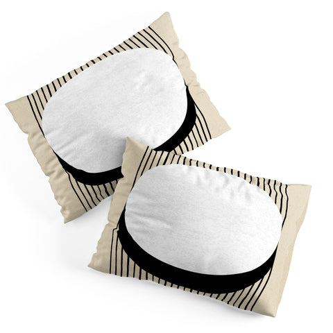 MoonlightPrint Circle BW Stripes Pillow Shams