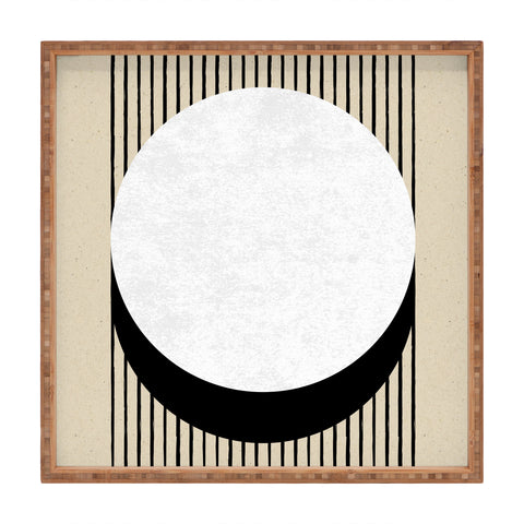 MoonlightPrint Circle BW Stripes Square Tray