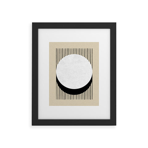 MoonlightPrint Circle BW Stripes Framed Art Print