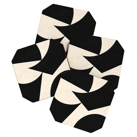 MoonlightPrint Cutout Abstract Modern Shapes Coaster Set