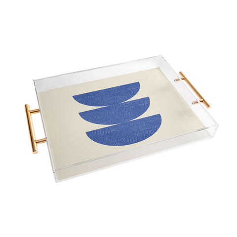 MoonlightPrint Half Circle 3 Blue Acrylic Tray