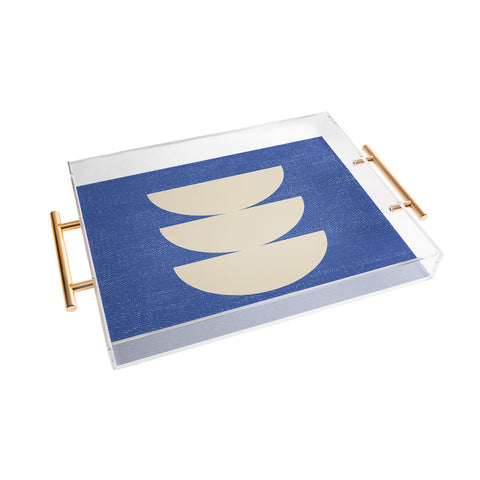 MoonlightPrint Half Circle 3 Blue Texture Acrylic Tray