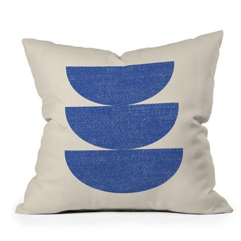 MoonlightPrint Half Circle 3 Blue Outdoor Throw Pillow