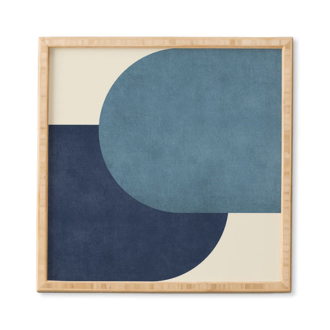 MoonlightPrint Halfmoon Colorblock Blue Framed Wall Art