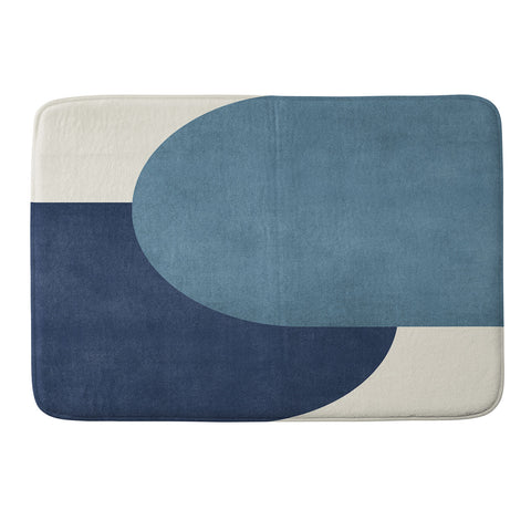 MoonlightPrint Halfmoon Colorblock Blue Memory Foam Bath Mat