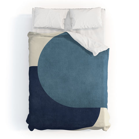 MoonlightPrint Halfmoon Colorblock Blue Duvet Cover