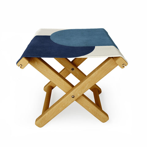 MoonlightPrint Halfmoon Colorblock Blue Folding Stool