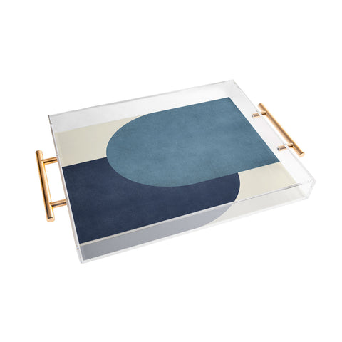 MoonlightPrint Halfmoon Colorblock Blue Acrylic Tray