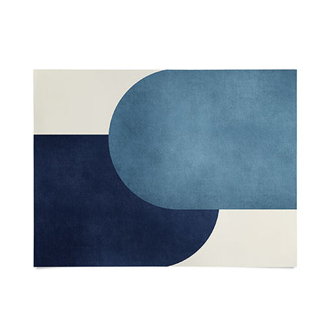 MoonlightPrint Halfmoon Colorblock Blue Poster